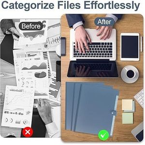 Organizzatore di Documenti a Fisarmonica da 20 Pezzi, Cartella Espandibile Portatile a 8 Tasche Formato Letter, Accessorio per l'Organizzazione di Documenti in Blocco - Product Image 2