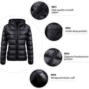 Women Puffer <b>Jacket</b> High Quality Nylon Polyester Fabric Quilted Panels Warm Padding Custom Logo Design Puffer - Product Image 6