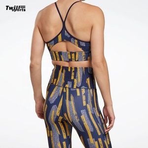 Women's Gym Fitness 2-Piece Active Wear Sets Wholesale Hot Trendy Narrow Low Chest Sports <b>Bra</b> Matching V Shape Yoga Short Quick - Product Image 4