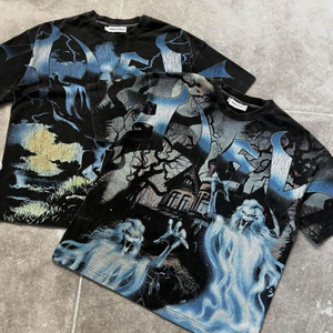 เสื้อยืดแขนสองชั้นผู้ชาย ดีไซน์ล่าสุด คอกลม ทรงหลวม ผ้าหนา 240 กรัม ผ้าฝ้าย 100% เป็นมิตรกับสิ่งแวดล้อม ปรับแต่งได้ ลุคดิสเทรส - Product Image 4