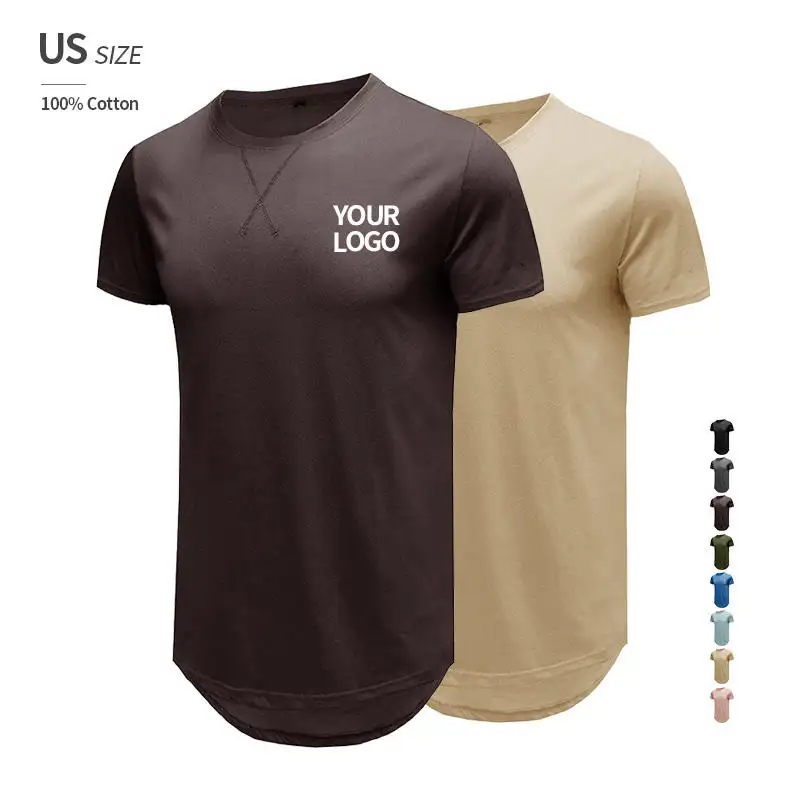 OEM üretici spor koşu giyim Slim Fit T Shirt 280gsm 100% pamuk özel Logo baskılı boy boş T shirt