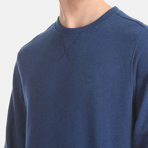 Wholesale Custom 100% Cotton Men's Long Sleeve Pullover Crewneck Top Embroidered Plain Dyed Winter <b>Sweatshirt</b> - Product Image 2