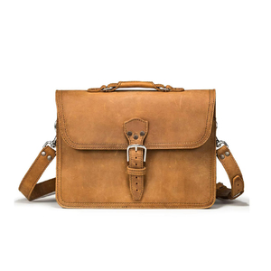 Custom Retro Genuine Leather <b>Briefcase</b> High Quality New Fashion Trends-Laptop Conference Bag with Polyester Lining for Men Women - Product Image 1