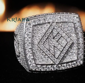 Anillo de cóctel de moissanita para hombre, plata 925, oro de 18K, engaste pavé geométrico, estilo hip-hop, joyería para uso diario - Product Image 4