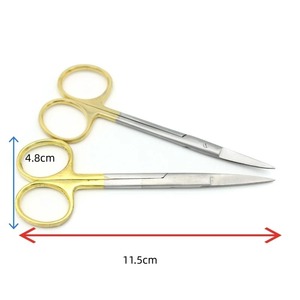 Ciseaux chirurgicaux ergonomiques AMETRINE SURGICAL à manche doré en acier inoxydable, certifiés CE Classe I, droits/courbés - Product Image 5