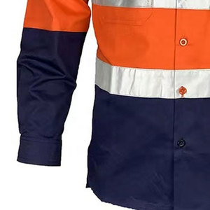 Camisa de Trabajo de Alta Visibilidad con Mangas Largas y Cinta Reflectante, ANSI Clase 1 y EN ISO Clase 1, Logotipo Personalizado, Resistente - Product Image 4