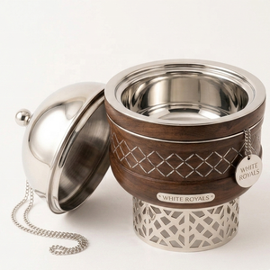 Olla térmica moderna White Royals con aislamiento, calentador de alimentos, cacerola, base recortable con textura de madera, Ramadán, Oriente Medio - Product Image 5