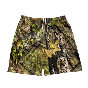 Shorts de sport pour hommes avec logo personnalisé brodé en 3D, séchage rapide, 100% polyester, maille athlétique, taille haute, cordon de serrage, shorts décontractés - Product Image 2