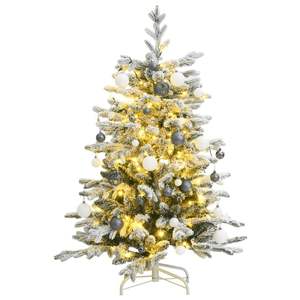 Albero di natale artificiale incernierato con 150 e palla Set 59.1 \ "albero di natale - Product Image 1