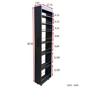 7-Tier Multi-Functional Pull-Out <b>Storage</b> Single Sided Open <b>Shelf</b> for <b>Kitchen</b> Living Room Narrow Spaces for Multi-Purpose Use - Product Image 6