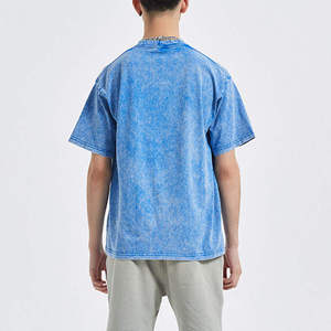 T-shirt Oversize Délavé Effet Acide en Coton Premium, Style Vintage Décontracté Streetwear, Impression et Broderie de Logo Personnalisés Disponibles - Product Image 3