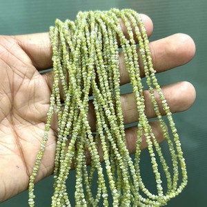 Meilleur prix pour des perles de diamant vert naturel non taillées de 2 mm et 3 mm, certifiées, brutes, pour la fabrication de bijoux, brins de 16 pouces - Product Image 1