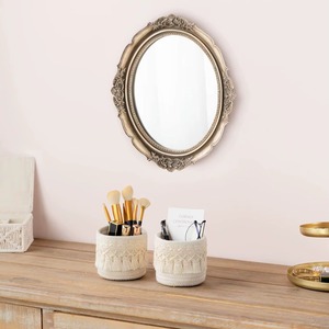 Multisize White Macrame Basket For Makeup Brush Storage <b>Paint</b> Brushes And Daily Essentials Stylish Organizer <b>Set</b> From India - Product Image 3