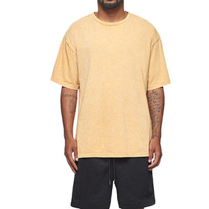 Camiseta Oversize de Algodón Grueso al por Mayor, Camiseta Unisex con Efecto Desgastado, Camiseta Oversize Personalizada para Hombre, OEM - Product Image 1