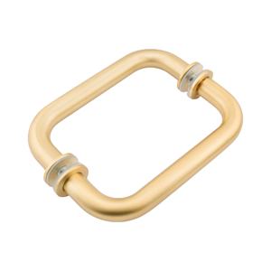 Poignée de porte ronde en verre de 19 mm en laiton finition or brossé, design moderne, personnalisable OEM/ODM, pour salle de bain ou hôtel - Product Image 1