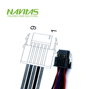 Mazo de cables de 10 vías de doble fila serie ISDF de 1,27mm con conector macho de crimpado, compatible con UL y RoHS - Product Image 2