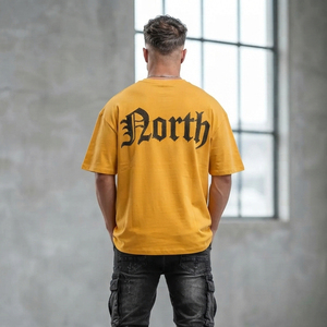 Camiseta Oversize Personalizada para Hombre con Pedrería, Algodón Premium, Corte Holgado, Estilo Urbano Casual, Hombro Caído, Manga Corta - Product Image 3