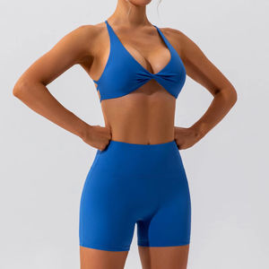 Ensembles de yoga pour femmes grandes tailles de qualité supérieure avec dentelle et motif uni, 2 pièces, respirants, séchage rapide, vêtements de fitness d'extérieur - Product Image 1