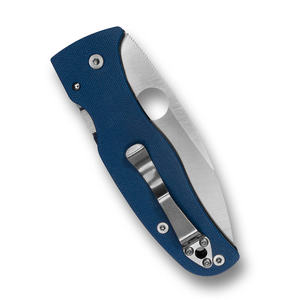 Couteaux pliants à manche bleu, finition satinée, acier inoxydable, lame large avec ouverture par pouce et clip de poche en métal pour l'extérieur - Product Image 4