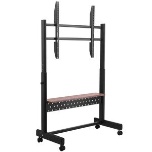 Supporto TV Mobile Regolabile in Altezza con Ruote per Schermi da 55-100 Pollici, Carrello Portatile per Monitor con Vassoio da 205L, Supporti e Carrelli per TV - Product Image 1