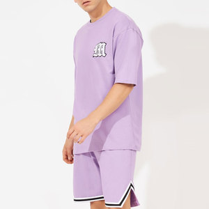 Conjunto de 2 Piezas para Hombre, Camiseta y Pantalones Cortos, Transpirable, de Algodón de Alta Calidad, con Impresión de Logotipo Personalizado, Ropa Deportiva, Informal, para Fitness - Product Image 2