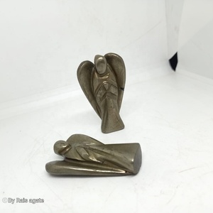 Cristal de Pyrite Naturelle Sculpté à la Main en Forme d'Ange, Pierre de Guérison, Décoration Feng Shui pour la Maison, Cadeau Spirituel, Objet de Méditation et de Collection - Product Image 1