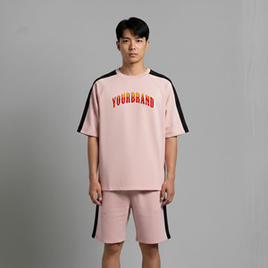 Nouveauté 2026 – Vêtements décontractés d'été Streetwear pour hommes, avec logo imprimé DTF personnalisé, 100 % coton, couleur unie, écologique, respirant, style Hip Hop - Product Image 4