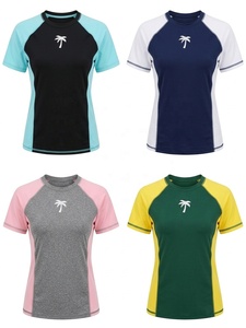Custom <b>Women's</b> Adult Quick Dry Rash Guard Short Sleeve UPF 50+ <b>Swim</b> <b>Shirt</b> Breathable Surfing Water Sports Athletic Training - Product Image 6