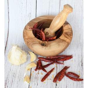 Mortero y Maja de Madera Natural de Acacia, Molinillo de Especias de Cocina, Herramientas para Hierbas y Especias - Product Image 4