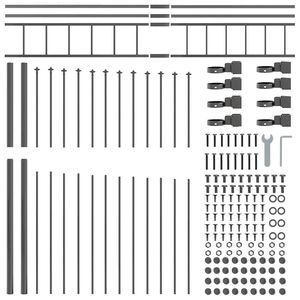 Clôture de jardin en acier gris thermolaqué, 7 pièces, 66,93 x 88,58 po, pour clôtures, treillis et portails - Product Image 6