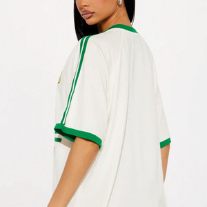 Retro Sport Style Oversized Mesh Soccer Jersey V Neck Casual Unisex <b>Top</b> Breathable Cotton Blend Custom American Football Jersey - Product Image 3