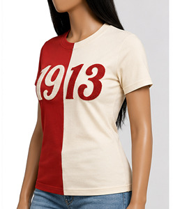 Camiseta de Algodón Chenille 1913 con Cuello Redondo, Talla Grande, Personalizada OEM ODM, Ecológica, Zeta Phi Beta, 220g, Informal para Hombre - Product Image 2