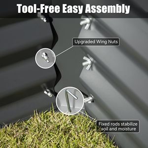 Fioriera Grande in Metallo Zincato 6x3x1ft, Vaso Rialzato da Esterno per Fiori e Verdure, Contenitore per Frutta - Product Image 5