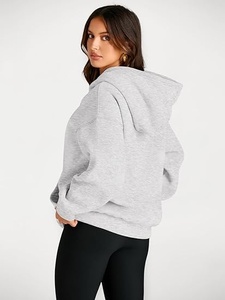 Sweat-shirt décontracté surdimensionné à capuche pour femme, en coton rayé tricoté respirant, à manches longues et épaules tombantes - Product Image 3