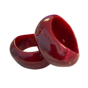 Trending <b>Red</b> Resin Bangle <b>Bracelet</b> Fashion Jewelry Chunky Acrylic Wrist <b>Bracelet</b> Stylish Women Accessories Modern Design - Product Image 1