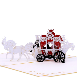 Wholesale 3D Pop Up Card Royal Fairytale Romance Theme, OEM/ODM Manufacturer 3D Wedding Greeting Card, Custom Handcrafted Paper - Product Image 3