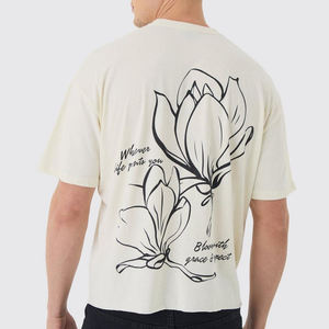 Camiseta de Felpa Francesa para Hombre, Corte Cuadrado, Ecológica, Personalizada, 100% Algodón Orgánico, 300 g/m², Ligera, Talla Grande - Product Image 3