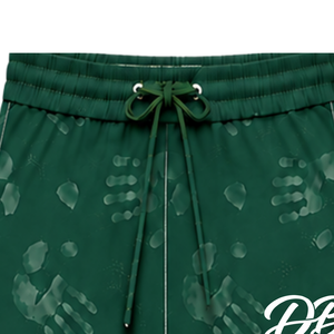 Short de bain vert foncé et blanc, léger, séchage rapide, respirant, avec cordon de serrage à la taille, pour l'entraînement, la performance, la natation et le sport - Product Image 5