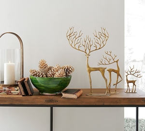 Ensemble de figurines de cerfs en fer modernes, sculpture animale minimaliste faite à la main, décoration de table, statues artistiques en métal pour Noël, salon - Product Image 3