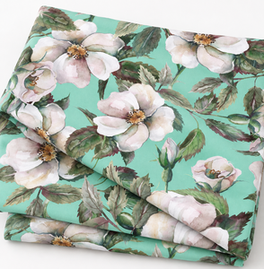 Tela Popelina Ligera de Algodón Orgánico 100% Peinado y Tejido, Transpirable, Antiestática, con Estampado Floral, para Ropa de Cama y Camisas de Niñas - Product Image 4