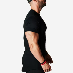 T-shirt de sport léger et ajusté pour homme, séchage rapide, personnalisable avec logo OEM, grandes tailles, uni, vente en gros, pas cher, faible MOQ - Product Image 2