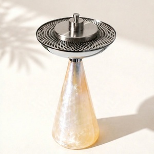 Brûleur d'encens conique écologique en marbre vert, support à bakhoor en acier brossé avec grille radiante pour usage aromatique - Product Image 6
