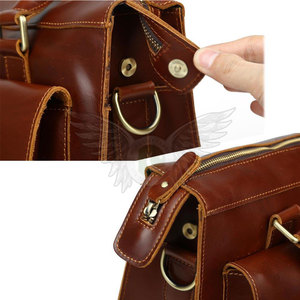 Sac à bandoulière décontracté pour ordinateur portable en cuir véritable, durable, avec personnalisation de la marque, couleurs et tailles disponibles - Product Image 2