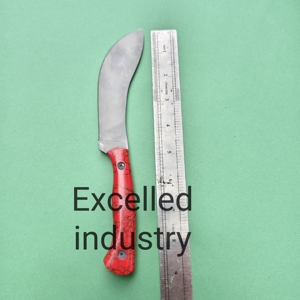 Cuchillo de caza y supervivencia táctico de acero inoxidable J2 de espiga completa hecho a mano con mango de resina y funda de cuero gratis DIY OEM - Product Image 4