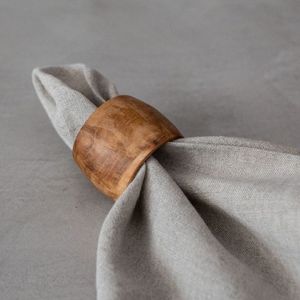 Lot d'anneaux de serviette rustiques en bois naturel, design nordique, accessoire de table durable pour mariage, hôtel, maison - Product Image 3