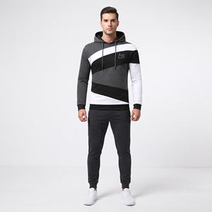 Sweat-shirt à capuche oversize pour homme, motif à carreaux color block, avec panneau contrastant, style streetwear décontracté, en polaire et avec poche - Product Image 1