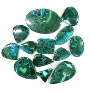 Vente en gros de cabochon en quartz naturel bleu de qualité AAA certifié IGI forme et taille mélangées pour la fabrication de bijoux-Chrysocolla - Product Image 3