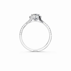 Bague de fiançailles, d'anniversaire ou de mariage en diamant de laboratoire certifié IGI, taille coussin, or blanc massif 10K 14K 18K, argent 925 935 - Product Image 4