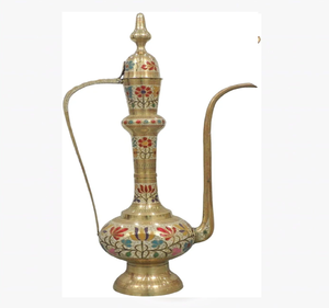 Miroir Surahi en laiton doré antique, orné et élégant, de style royal, avec motifs abstraits détaillés, finition polie, prix de gros - Product Image 3