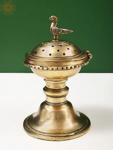 Hand-Made Sandalwood Incense Burner With Gold Inlay Chinese Aromatic <b>Diffuser</b> All-Season Use - Product Image 3